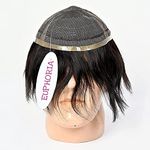 Euphoria® 10x7 European Full Lace 0.03 mm Original Men's Hair Patch, 100% Silky and Soft Human Hair, Proper Ventilation System, Undetectable Front Hairline Natural Brown Hair Wig