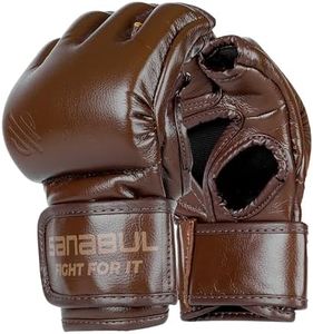 Sanabul Battle Forged 4oz MMA Gloves for Men & Women, Professional Fighting Boxing Muay Thai Kickboxing Gloves for Sparring Grappling and Training, Brown Medium