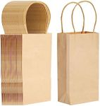 Juvale 50-Pack Small Brown Gift Bags with Handles - Small Kraft Paper Bags for Birthday, Retail, Crafts (3.5x2.4x7 in)