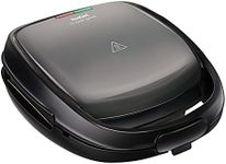 Tefal SW341B Snack Time 2-in-1 Combination Waffle Iron and Sandwich Toaster, 2 Removable, Non-Stick Plate Sets, Dishwasher Safe, Heat-Insulated Handle, 700 W, Grey/Black