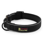 Plutus Pet Tactical Dog Collar, Reflective, Adjustable Heavy Duty Dog Collar, Soft Padded and Comfortable, for Small Medium and Large Dogs (Black, M)