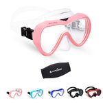 OMGear Diving Mask Snorkeling Gear Kids Adult Snorkel Mask Dive Goggles Silicone Swim Glasses Scuba Free Diving Spearfishing Anti-Leak Anti-Fog Neoprene Strap Cover Impact Resistance (Pink -Adult)