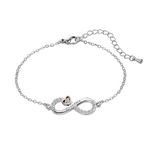 KunBead Grandma Infinity Rose Gold Heart Stainless Steel Birthday Bracelets for Women