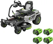 EGO Power+ ZT4205S 42-Inch 56-Volt Lithium-ion Cordless Zero Turn Radius Mower with e-Steer™ Technology with (4) 12.0Ah Batteries and Charger Included