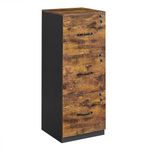 VASAGLE 3-Drawer Vertical File Cabinet, Filing Cabinet for Home Office, with 3 Lockable Drawers, Adjustable Hanging Rail, for A4 and Letter-Size Files, Rustic Brown and Black OFC055B01