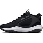 UNDER ARMOUR Unisex Adult Lockdown 6 Basketball Shoe, (001) Black/White/White, 9.5 Women/8 Men