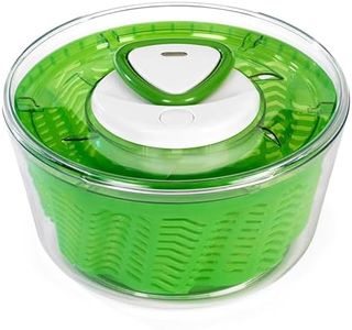 Zyliss Easy Spin 2 AquaVent Large Salad Spinner - Salad Spinner with Pull Cord - Salad Bowl for 4 to 6 Servings - Manual Vegetable and Fruit Dryer - Vegetable Spinner with Brake - Green, Large