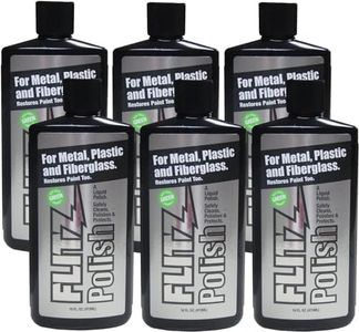 Flitz Metal Polish and Cleaner Liquid for All Metal, Also Works on Plastic, Fiberglass, Aluminum, Jewelry, Sterling Silver: Great for Headlight Restoration and Rust Remover, 16 Oz - 6 Pack