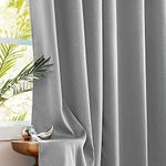 Fmfunctex Light Grey 100% Blackout Curtains for Bedroom 54 Drop Eyelet Curtains for Living Room Darkening Thermal Insulated Window Curtain Drapes for Dining Room 2 Panels