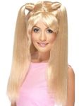 Smiffys Baby Power Wig, Blonde with Pony Tails, 1990's Fancy Dress, Adult Dress Up Wigs