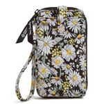 Vera Bradley Women's Cotton Large Smartphone Wristlet with RFID Protection, Daisies White, One Size