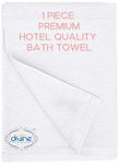 DIVINE OVERSEAS PREMIUM COTTON HOTEL BATH TOWELS - 30" x 60" INCHES - PACK of 1 PC - 575 GSM - WHITE COLOR (PREMIUM STANO)