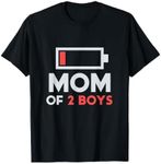 Mom of 2 Boys Gift from Son Mothers Day Birthday Women T-Shirt