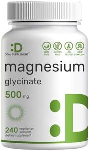 Deal Supplement Magnesium Glycinate 500mg, 180 Veggie Capsules | Chelated for Easy Absorption Highly Purified Essential Trace Mineral Muscle, Joint, Heart,& Mood Support