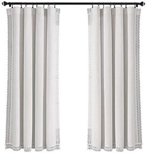 Rosalie Window Curtain Panels White 54x63 Set