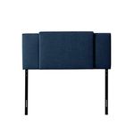 Corliving Expandable Panel Headboard, Upholstered Headboard, Ajustable to Double, Queen, King, for Bedroom, Navy Blue