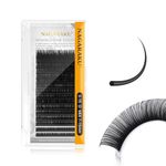 NAGARAKU Eyelash Extensions Individual Lashes 0.15mm D curl 7-15mm Mix Tray Classic Matte Black Natural 16 rows