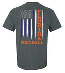 Trenz Shirt Company Flag Football USA Short Sleeve T-shirt, Florida 2 Dark Heather Grey, Large