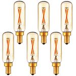 LiteHistory Dimmable T6 led Bulb 25W Candelabra led 2200K Amber 120lm 2W e12 Edison Bulb 6Pack