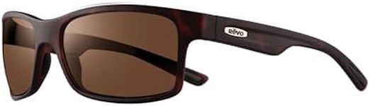 Revo Sunglasses Crawler XL: Polarized Performance Rectangle Sport Wrap Frame, Matte Tortoise Frame with Terra Lens