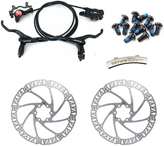 DEYING Zoom Hydraulic Disc Brakes Mountain Bike Sets MTB Front & Rear Set with Disc Rotor 160mm & Color Bolts (Black)