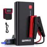 GOOLOO Jump Starter GE1200 1200A Peak 18000mAh Portable Battery Booster Pack for Up to 7.0L Gas or 5.5L Diesel Engine with USB Quick Charge and LED Light, 12V Lithium Car Starter