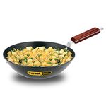 Hawkins Futura 2.5 Litre Deep Fry Pan, Long Handle Hard Anodised Kadai, Flat Bottom Kadhai, Black (ADL25)