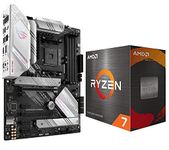 INLAND Micro Center Amd Ryzen 7 5700X 8-Core 16-Thread Unlocked Desktop Processor Bundle With Asus Rog Strix B550-A Amd Am4 Zen 3 Ryzen 5000 Atx Gaming Motherboard, DDR4