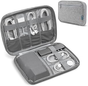 Pavilia Tech Organizer Case - Cable & Charger Storage, Travel Accessories for Men, Gray