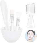 FERCAISH 5Pcs Diy Face Mask Mixing Bowl, Microwavable Silicone Facial Mud Bowl Cosmetic Beauty Tool for Home Salon(White)