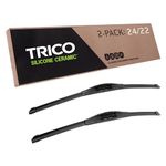 Trico Silicone Ceramic Automotive Replacement Windshield Wiper Blade, Ceramic Coated Silicone Super Premium All Weather includes 24 inch & 22 inch Beam blades (90-2422)