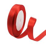 15mm Red Ribbon for Gift Crafting, 23M Red Polyester Double Sided Satin Ribbon Gift Ribbon Christmas Ribbon Gift Wrapping, Fabric Thick Ribbon for Presents Bouquets Cake Wedding Decor