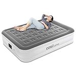 Cosi Home Premium King Size Air Bed with Built in Pump, Blow Up Mattress with Flocked Top, Integrated Pillow & Storage Bag. Best inflatable bed for Guests, Camping & Home Use. ‎203 x 152 x 48cm, White