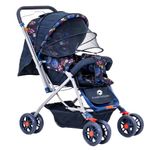 StarAndDaisy Sunrise Baby Stroller for 0-5 Years - Lightweight Foldable Pram with 3-Point Safety Harness, Adjustable Backrest, 360° Swivel Wheel, Reversible Handlebar, Extended Mosquito Net (Beta)