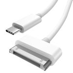 DCNETWORK 30-Pin to USB C Adapter Cable for iPhone, iPad, iPod – 3ft (Next-Generation Data Cable/Charging Cable from USB C to Dock Connector for iPhone 4S/4/3G/3/1, iPad 3/2/1, iPod, White