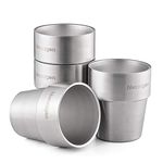 Hivexagon Set of 4 Stainless Steel Double Wall Cups - 10oz Perfect for Cold Drinks - Dishwasher Safe Insulated Water Mug Great for Home, Travel, Camping, Outdoor