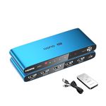 llano HDMI 2.1 Switch, HDMI Auto Switcher 4K@120Hz 8K@60Hz with IR Remote, Switcher Selector 4 in 1 Out Supports CEC, HDCP2.3, 3D, HDR10+ VRR ALLM for PS5 and Xbox (Blue)