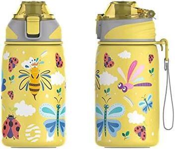 Fjbottle Borraccia Termica per bambini 400ML - Senza Perdite/Senza BPA, Bottiglia termica acciaio inox per scuola, asilo