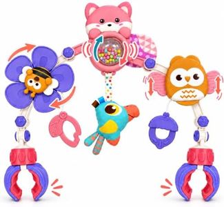 Getsky Stroller Arch Toy, Hanging Baby Toys for Bassinets and Cribs, Sensory Activity Bar with Rattle Ball for Babies 0-6, 6-12, 12-18 Months, for Newborn Boys & Girls