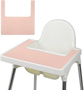 Vicloon Mantel Silicona para Silla Alta, Adecuado para IKEA Mantel Individual para Silla Alta, Adecuado para Trona IKEA Antilop, Adecuado para Niños Pequeños y Bebés（Rosa）