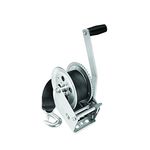 Fulton 142305 Boat Trailer Winch with 20 Foot Winch Strap with Hook, 1,800 lbs. Capacity, Single-Speed Hand Crank Winch, Solid Drum Gear System