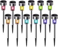 Dream Master 12 Pack Solar Lights Outdoor Waterproof, Stainless Steel LED Landscape Lighting Solar Powered Outdoor Lights Solar Garden Lights for Pathway, Walkway, Patio, Yard, Lawn