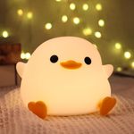 Lampeez DoDo Duck Night Light for Kids, Cute Soft Silicone Baby Toddler Nursery Nightlight Touch & Rechargeable LED Dimmable and Timer Bedside Lamp, as Holiday Gifts for Boys Girls