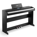 Donner DDP-95 Beginner Digital Piano with 88 Key Weighted Keyboard, Record, 4.3" LCD, 610 Tones, 600 Rhythms, 110 Demos, 3 Piano Teaching Modes, Split, Chord, Full Size Piano Keyboard, Black