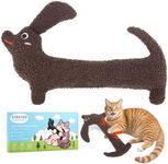 ETEKYER Crinkle Cat Toy Pillow, Refillable Catnip Toy for Indoor Cats Kitty Kicker, Kitten Teeth Cleaning Toys Anxiety Relief, 15 Inches, Cocoa Brown