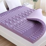 YUGYVOB 2 Inch Mattress Topper Queen, 7 Zone Lavender Infusion Foam Mattress Topper, Cooling & Breathable, CertiPUR-US Certified, 60 x 80 Inch