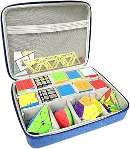 LeoTube Speed Cube Hard EVA Case Bag Compatible with Shashibo/for Rubik’s/for Jurnwey/for Roxenda Brain Teaser Fidget Toy. Storage Travel Holder for Cube Puzzle Travel Game (Case Only) (Blue)