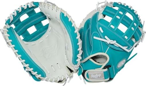 Rawlings | Shut Out Series Catcher's Mitt Softball Glove | 31.5" | Right Hand Throw | White/Teal