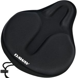 DAWAY C6 Large Comfortable Exercise Bike Seat Cover - Wide Soft Foam & Gel Padded Bicycle Saddle Cushion for Women Men Seniors, Fits for Peloton, Stationary, Cruiser Bikes, Indoor Outdoor Cycling