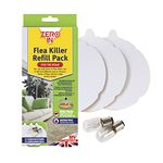 Zero In Electronic Flea Killer Poison Free Heat Lamp Trap Replicates Animal Body Heat Large 10 Metre Radius 7 Watt 24 Hour Monitor Indoor Use with Sticky Pad (Flea Killer Refill Pack)